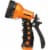 Dramm Heavy-Duty Metal 9-Pattern Spray Gun Nozzle - Orange Perspective: back