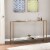 SEI Furniture Bergen Narrow Metal Console in Gold with White Glass Perspective: back