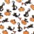 Whitmor Halloween Storage Tote - Orange and Black Cats and Pumpkins Perspective: back