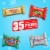 Snickers Twix Milky Way & 3 Musketeers Holiday Chocolate Candy Minis Size Variety Pack Perspective: back