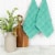 Everyday Living Solid Waffle Kitchen Towels - Teal Perspective: back