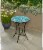 HD Designs Outdoors Teal Burst Tile Bistro Table Perspective: back