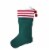 Holiday Home Santa Christmas Stocking with Striped Cuff - Green Perspective: back