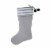 Holiday Home Fa La La Christmas Stocking with Striped Cuff - Grey Perspective: back
