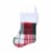 Holiday Home™ Mini Red & Green Plaid Monogram Christmas Stocking - M Perspective: back