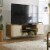 Sauder Coral Cape Engineered Wood TV Stand in Sindoori Mango/Gold Perspective: back