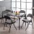 MECO Sudden Comfort 34 x 34 Inch Square Metal Folding Dining Card Table, Black Perspective: back
