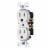 GE Grounding Duplex Receptacle - White Perspective: back