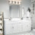 61 in. W Cultured Marble Vanity Top in White with White Double Bowl Perspective: back