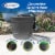 Suncast 14 x 12 Resin Decorative Hideaway Outdoor Garden Hose Storage Pot, Gray Perspective: back