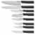 KitchenAid Two Tone Slim Block Knife Set - Black Perspective: back