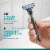 Gillette Mach 3 Razor Blade Refills, with Lubrication Strip, 3-Blade Razor Blades for Close Shave Perspective: back
