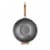 Joyce Chen Classic Series 14in Uncoated Carbon Steel Flat Bottom Wok Set Perspective: back