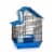 House Style Bird Cage - Blue Perspective: back