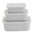 Tabletops Unlimited Smart Planet Lacey Recycled Plastic Rectangular Food Storage Set - White Perspective: back