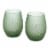 Tabletops Unlimited Snowflake Stemless Wine Glass Set - Green Perspective: back