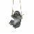 Hand-Painted Resin Sculpture Three-Toed Sloth Hanging Statue With Rope Hanger Perspective: back