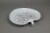 Antiqued White Tropical Fan Palm Leaf Decorative Ceramic Plate Perspective: back