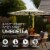 Four Seasons Courtyard 9’ Polyester Patio Market Umbrella with Steel Pole, Beige Perspective: back