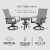 Four Seasons Courtyard Palermo 3 Piece Aluminum Bistro Set with Swivel Rockers Perspective: back