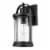 Xavier 1-Light Outdoor Indoor Wall Sconce, Matte Black, Seeded Glass Shade Perspective: back