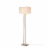 Globe Electric Matte Brass Floor Lamp with White Linen Shade Perspective: back