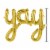 American Greetings Gold 'YAY' Foil Balloon Banner (3-Piece Set) Perspective: back