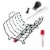 Cuisipro 3-Piece Roasting Rack, Baster and Basting Brush Set, Black Perspective: back