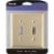 Amerelle® Double Toggle Switch Polished Brass Stamped Steel Wall Plate Perspective: back