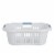 Rubbermaid 2.1 Bushel Large Hip-Hugger Portable Plastic Laundry Basket, White Perspective: back