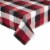 DII Cardinal Red Tri Color Check Tablecloth Perspective: back