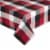 DII Cardinal Red Tri Color Check Tablecloth Perspective: back