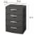 Sterilite 4-Drawer Plastic Storage Unit - Grey Perspective: back