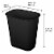 Sterilite 3 Gallon Plastic Rectangular Trash Can - Black Perspective: back