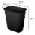 Sterilite Rectangular Wastebasket- Black Perspective: back