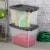 Sterilite 30 Qt Clear Plastic Stackable Storage Container Bin w/ Grey Latch Lid Perspective: back