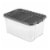 Sterilite 76 Qt Plastic Home Storage Bin Organizing Tote with Latching Lid, Grey Perspective: back