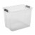 Sterilite 108 Qt Clear Stacker Organizational Storage Tote w/ Latching Lid, Grey Perspective: back