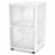 2-Pack Sterilite 36208002 Ultra 2 Drawer Plastic Rolling Storage Container Perspective: back