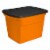 Sterilite® Storage Tote with Lid - Orange and Black Perspective: back