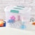 Sterilite ShowOffs Large Storage Box with Lid - Clear/Aqua Blue Perspective: back