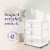 Homz Plastic 3 Clear Drawer Small Rolling Storage Container Tower, White Frame Perspective: back