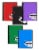 Top Flight College Rule 1-Subject Wireless Notebook - 80 Sheets - Assorted Perspective: back