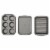 GoodCook 4-Piece Nonstick Steel Toaster Oven Set Sheet Pan, Rack, Cake Pan, and Muffin Pan Perspective: back