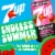 7UP Zero Sugar Caffeine Free Watermelon Strawberry Soda Cans Perspective: back