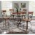 Linon Hamilton Five Piece Wood and Metal Dining Set in Pewter and Faux Cherry Perspective: back