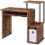 ACME Lyphre Wooden Top Computer Desk in Weathered Oak and Black Perspective: back