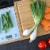 Dexas Prep & Weigh Bamboo Cutting Board Perspective: back
