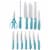 Oster Evansville 14 Piece Stainless Steel Kitchen Knife Cutlery Set, Turquoise Perspective: back