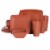 Gibson Home Soho Grayson Square Melamine Dinnerware Set, Service for Four (16pcs), Red Perspective: back